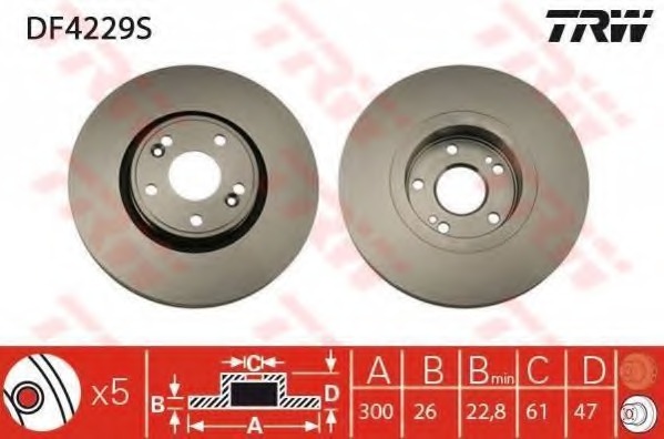 Купить DF4229S TRW Тормозной диск в интернет-магазине Ravta – самая низкая цена