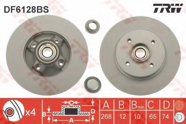 DF6128BS TRW Тормозной диск