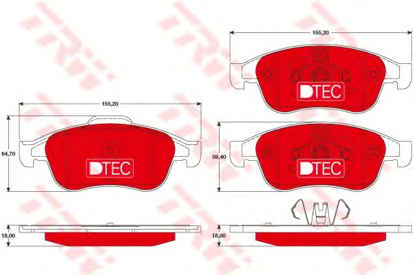 GDB1789DTE TRW Комплект тормозных колодок, дисковый тормоз