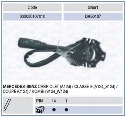 Купить 000050107010 MAGNETI MARELLI Выключатель на колонке рулевого управления в интернет-магазине Ravta – самая низкая цена