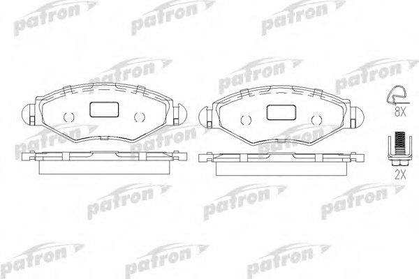 pbp1378 PATRON Комплект тормозных колодок, дисковый тормоз