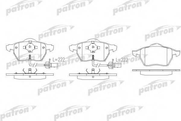 pbp1717 PATRON Комплект тормозных колодок, дисковый тормоз