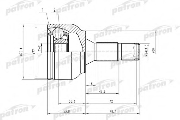 Купить pcv1456 PATRON Шарнирный комплект, приводной вал в интернет-магазине Ravta – самая низкая цена