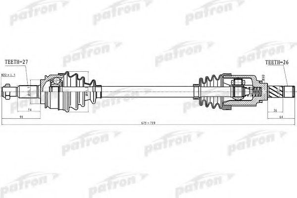 Купить pds4993 PATRON Приводной вал в интернет-магазине Ravta – самая низкая цена