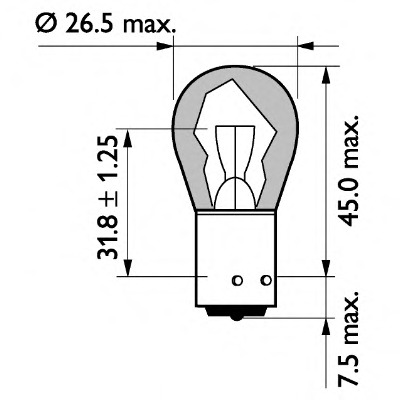 13496mlcp PHILIPS Лампа накаливания, фонарь указателя поворота; Лампа накаливания; Лампа накаливания, фонарь указателя поворота