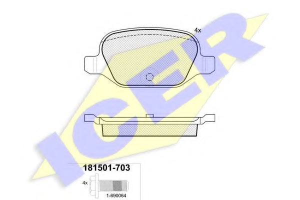 181501-703 Комплект тормозных колодок, дисковый тормоз
