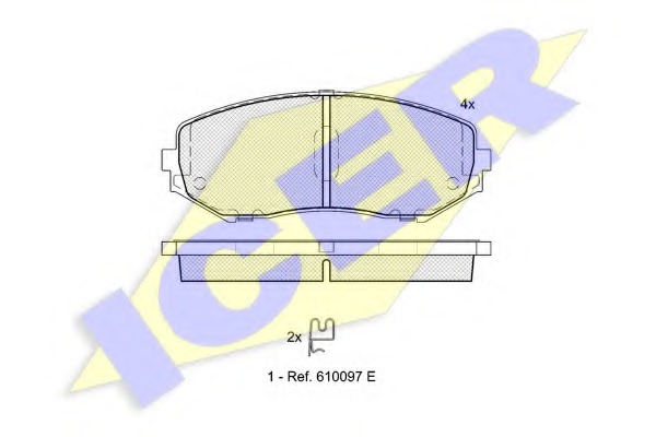 181747 ICER Комплект тормозных колодок, дисковый тормоз