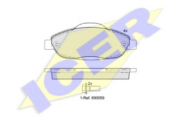 181851 ICER Комплект тормозных колодок, дисковый тормоз