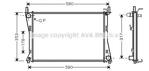 fda2325 AVA QUALITY COOLING Радиатор, охлаждение двигателя