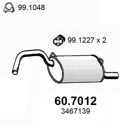 Купить 60.7012 ASSO Глушитель выхлопных газов конечный в интернет-магазине Ravta – самая низкая цена