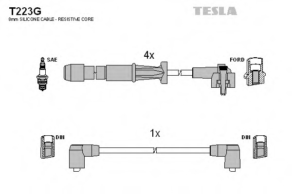 t223g TESLA Комплект проводов зажигания