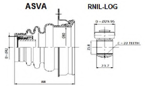 Купить rnil-log ASVA Шарнирный комплект, приводной вал в интернет-магазине Ravta – самая низкая цена