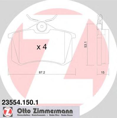 23554.150.1 ZIMMERMANN Комплект тормозных колодок, дисковый тормоз