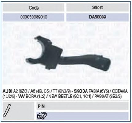 Купить 000050089010 Выключатель на колонке рулевого управления в интернет-магазине Ravta – самая низкая цена