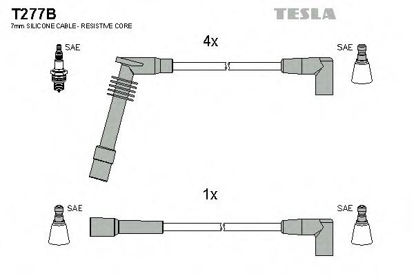 t277b TESLA Комплект проводов зажигания