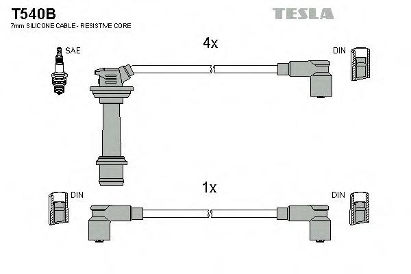 t540b TESLA Комплект проводов зажигания