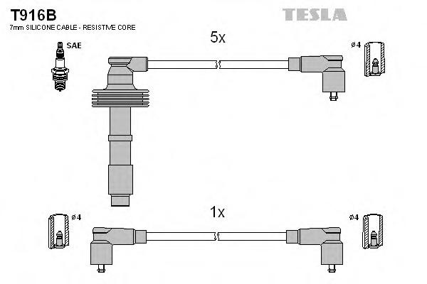Купить t916b TESLA Комплект проводов зажигания в интернет-магазине Ravta – самая низкая цена
