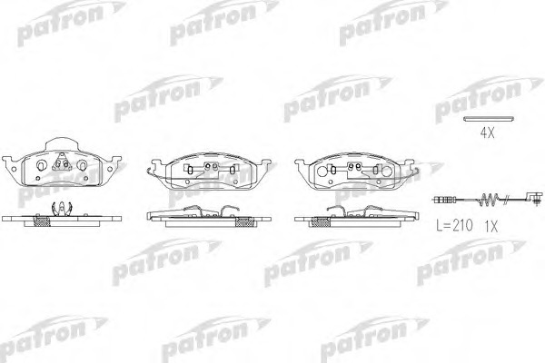 pbp1400 PATRON Комплект тормозных колодок, дисковый тормоз