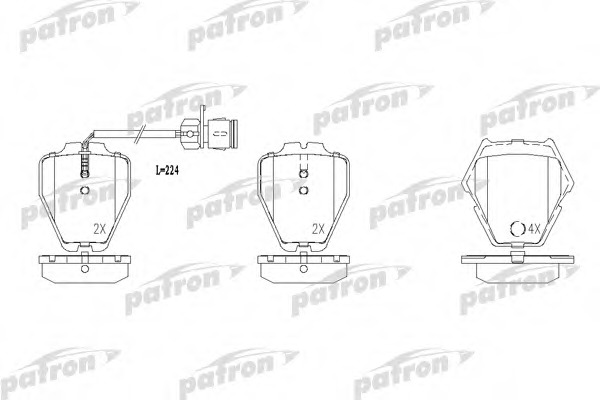 pbp1710 PATRON Комплект тормозных колодок, дисковый тормоз