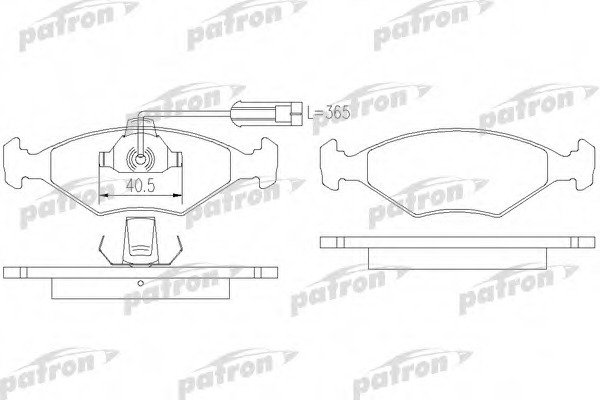 pbp912 PATRON Комплект тормозных колодок, дисковый тормоз