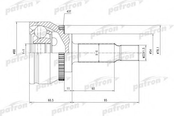 Купить pcv3745 PATRON Шарнирный комплект, приводной вал в интернет-магазине Ravta – самая низкая цена