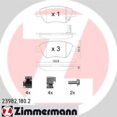 23982.180.2 ZIMMERMANN Комплект тормозных колодок, дисковый тормоз