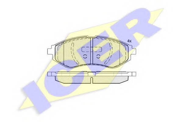 181566 ICER Комплект тормозных колодок, дисковый тормоз