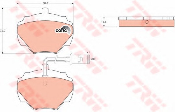 gdb976 TRW Комплект тормозных колодок, дисковый тормоз