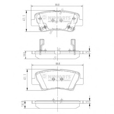 n3610311 NIPPARTS Комплект тормозных колодок, дисковый тормоз