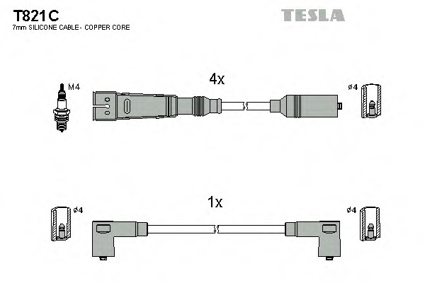 Купить t821c TESLA Комплект проводов зажигания в интернет-магазине Ravta – самая низкая цена