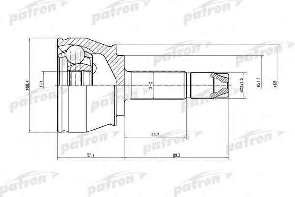 Купить pcv1374 PATRON Шарнирный комплект, приводной вал в интернет-магазине Ravta – самая низкая цена