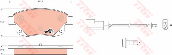 GDB1725 TRW Комплект тормозных колодок, дисковый тормоз