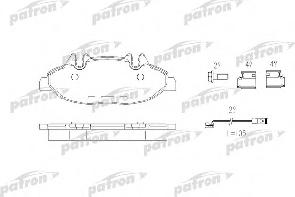 pbp1493 PATRON Комплект тормозных колодок, дисковый тормоз