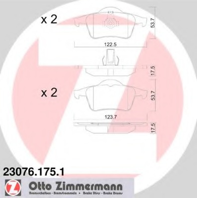 23076.175.1 ZIMMERMANN Комплект тормозных колодок, дисковый тормоз