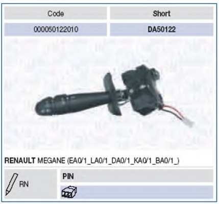 Купить 000050122010 MAGNETI MARELLI Выключатель на колонке рулевого управления в интернет-магазине Ravta – самая низкая цена