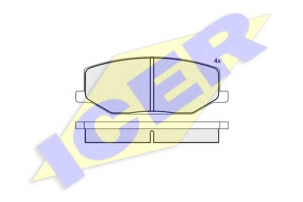 180468 ICER Комплект тормозных колодок, дисковый тормоз