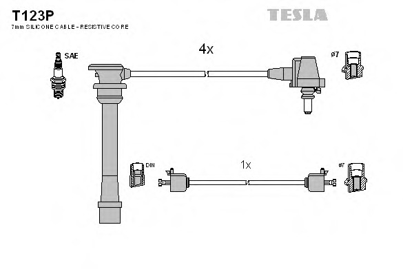 t123p TESLA Комплект проводов зажигания