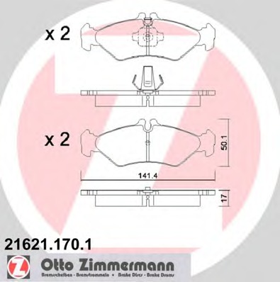 Купить 21621.170.1 ZIMMERMANN Комплект тормозных колодок, дисковый тормоз в интернет-магазине Ravta – самая низкая цена