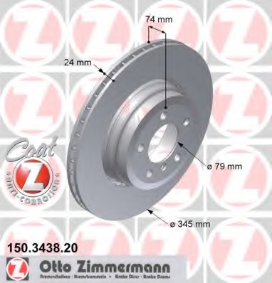 Купить 150.3438.20 ZIMMERMANN Тормозной диск в интернет-магазине Ravta – самая низкая цена