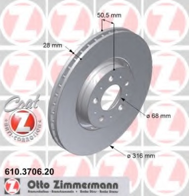 Купить 610.3706.20 ZIMMERMANN Тормозной диск в интернет-магазине Ravta – самая низкая цена