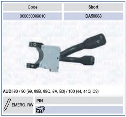 Купить 000050088010 Выключатель на колонке рулевого управления в интернет-магазине Ravta – самая низкая цена