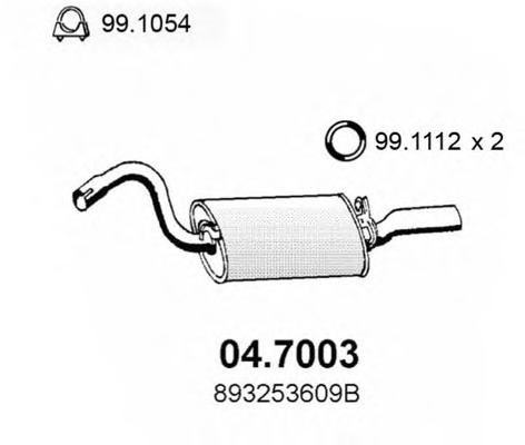 Купить 04.7003 ASSO Глушитель выхлопных газов конечный в интернет-магазине Ravta – самая низкая цена