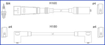 134705 HUCO Комплект проводов зажигания