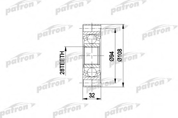 pcv3014 PATRON Шарнирный комплект, приводной вал