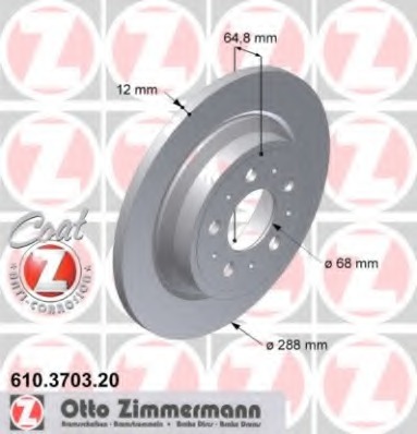 Купить 610.3703.20 ZIMMERMANN Тормозной диск в интернет-магазине Ravta – самая низкая цена