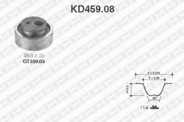 kd459.08 SNR Комплект ремня ГРМ