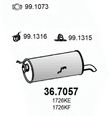 Купить 36.7057 ASSO Глушитель выхлопных газов конечный в интернет-магазине Ravta – самая низкая цена