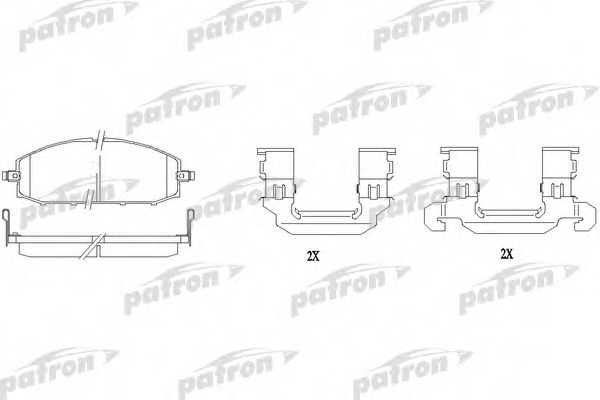 Купить pbp1577 PATRON Комплект тормозных колодок, дисковый тормоз в интернет-магазине Ravta – самая низкая цена