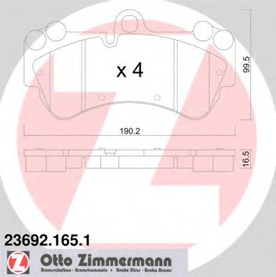 Купить 23692.165.1 ZIMMERMANN Комплект тормозных колодок, дисковый тормоз в интернет-магазине Ravta – самая низкая цена