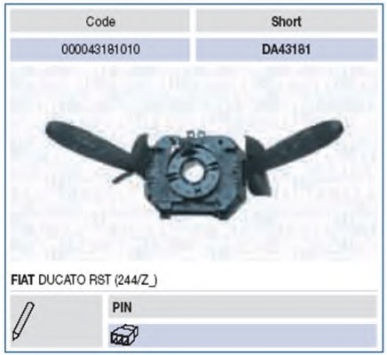 Купить 000043181010 MAGNETI MARELLI Выключатель на колонке рулевого управления в интернет-магазине Ravta – самая низкая цена